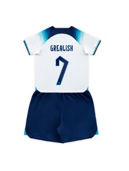 England Jack Grealish #7 Replika Hemmakläder Barn VM 2022 Kortärmad (+ byxor)